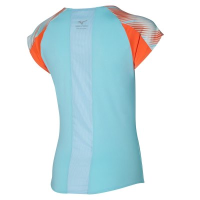 Camisa Mizuno Printed Tee Mujer Turquesa - Chile M435HYGXBL